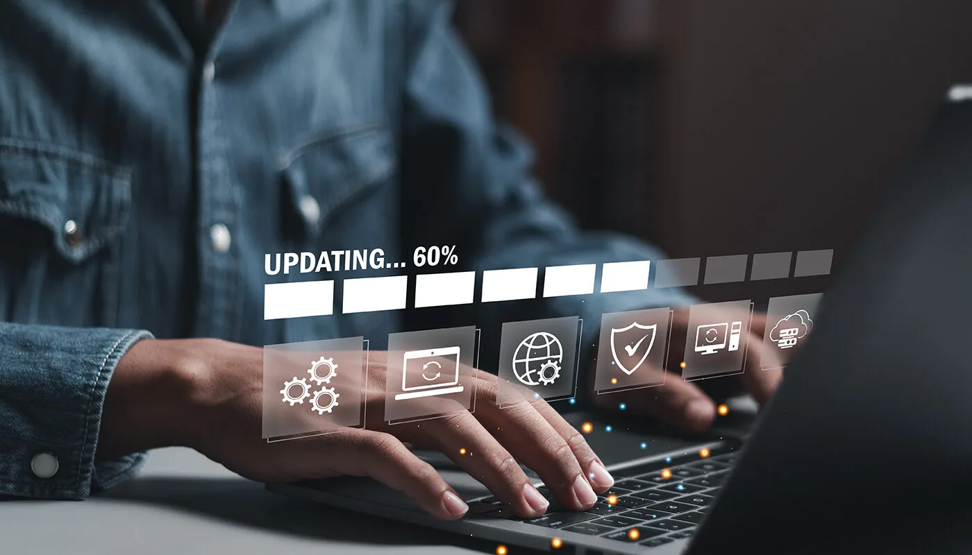 Professional WordPress maintenance services being performed on a laptop in Hamilton Ontario office